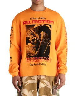 Dancing Ghost Long Sleeve Tee - Persimmon Orange