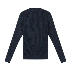 Mixed Yarn Crew Knit - Navy Mix
