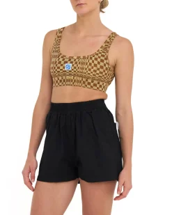 Nationals Crop - Biscuit Jacquard